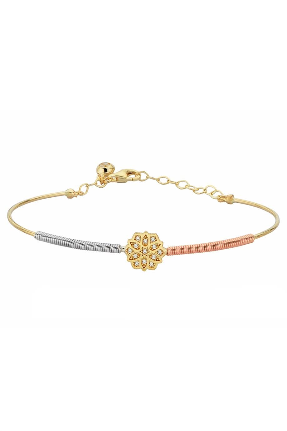 Altın Yaylı Çiçek Bilezik