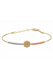 Altın Yaylı Çiçek Bilezik