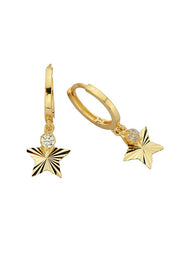 Golden Star Ring Earrings