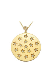 Altın Yıldız Motifli Madalyon Kolye