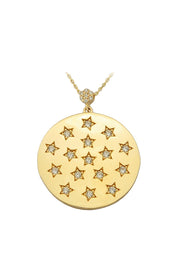 Altın Yıldız Motifli Madalyon Kolye