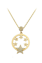Altın Yıldızlı Halka Kolye