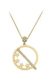 Altın Yıldızlı Halka Kolye