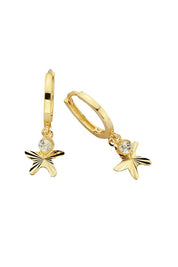 Golden Star Ring Earrings