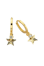 Golden Star Ring Earrings