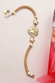 Altın Yıldızlı Madalyon Bileklik