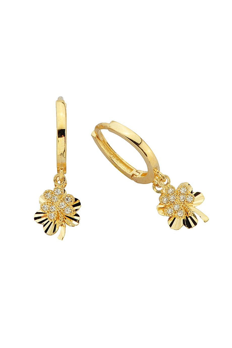 Golden Clover Ring Earrings