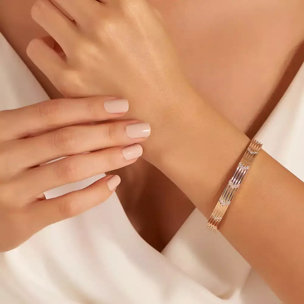 Alura Pırlanta Taşlı Rose Altın Bileklik