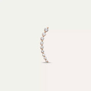 Alva Pırlanta Taşlı Rose Altın Tek Küpe