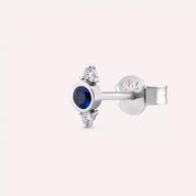 Andy Safir ve Pırlanta Taşlı Beyaz Altın Tek Küpe