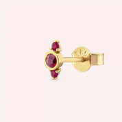 Andy Yakut Taşlı Sarı Altın Tek Küpe