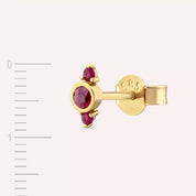 Andy Yakut Taşlı Sarı Altın Tek Küpe