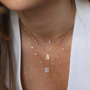 Anna Baget Kesim Pırlanta Taşlı Rose Altın Kolye