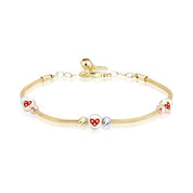 Anne Çocuk Çilek İkili Set Altın Bileklik