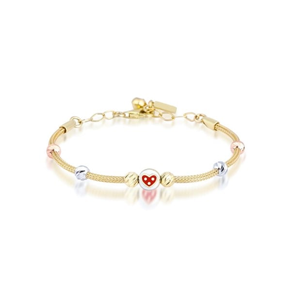 Anne Çocuk Çilek İkili Set Altın Bileklik