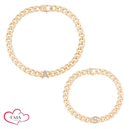 Anne Çocuk Harf Gurmet Altın Bileklik