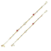 Anne Çocuk Mineli İkili Set Altın Bileklik