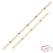 Anne Çocuk Nazar Boncuklu Gurmet Altın Bileklik