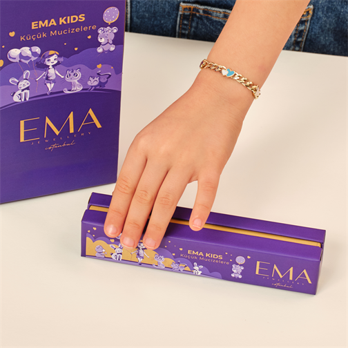 Anne Çocuk Nazar Boncuklu Top Top Altın Bileklik