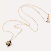 Orient Pırlanta ve Light Green Safir Taşlı, Siyah Mineli Kolye