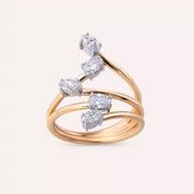Anther 0.77 CT Markiz ve Damla Kesim Pırlanta Taşlı Rose Altın Yüzük