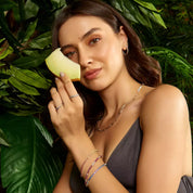 Aquamarin Taşlı Yarımtur Beyaz Altın Yüzük