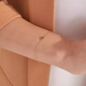 Aria Green Safir Taşlı Rose Altın Bileklik