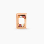 Arian Pırlanta ve Red Safir Taşlı Rose Altın Piercing