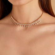 Arin Pırlanta Taşlı Rose Altın Kolye