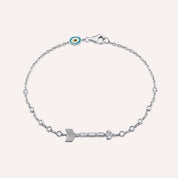 Arrow 0.48 CT Baget Pırlanta Taşlı Beyaz Altın Bileklik