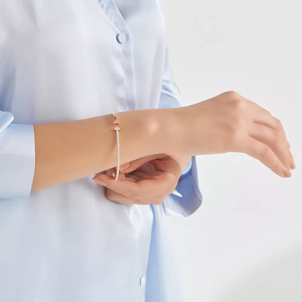 Arrow 1.20 CT Pırlanta Taşlı Kelepçe Bilezik