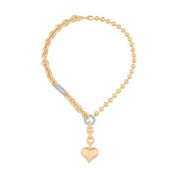 Asimetrik Zincir Kalp Kolye