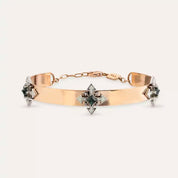 Aspect Yeşil Safir ve Pırlanta Taşlı, Mineli Rose Altın Bileklik