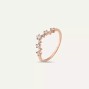 Aster Pırlanta Taşlı Rose Altın Yüzük