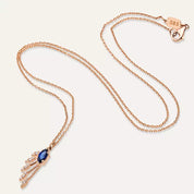 Asteroid Pırlanta ve Safir Taşlı Kolye