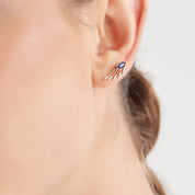 Swift Pırlanta ve Safir Taşlı Küpe