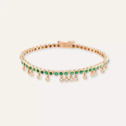 Atomik Pırlanta ve Zümrüt Taşlı Bileklik