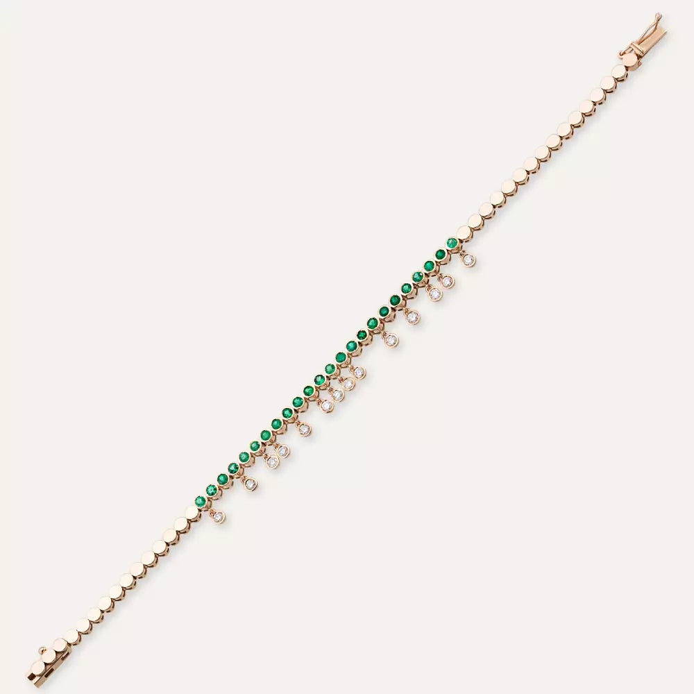 Atomik Pırlanta ve Zümrüt Taşlı Bileklik