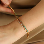 Atomik Pırlanta ve Zümrüt Taşlı Bileklik