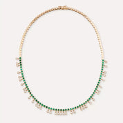 Atomik Pırlanta ve Zümrüt Taşlı Kolye