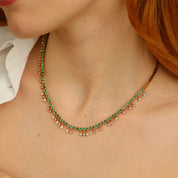 Atomik Pırlanta ve Zümrüt Taşlı Kolye