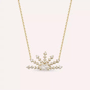 Aura Pırlanta Taşlı Sarı Altın Kolye