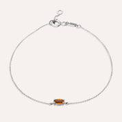 Ava 0.22 CT Markiz Kesim Orange Safir Taşlı Beyaz Altın Bileklik