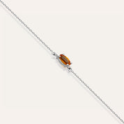 Ava 0.22 CT Markiz Kesim Orange Safir Taşlı Beyaz Altın Bileklik