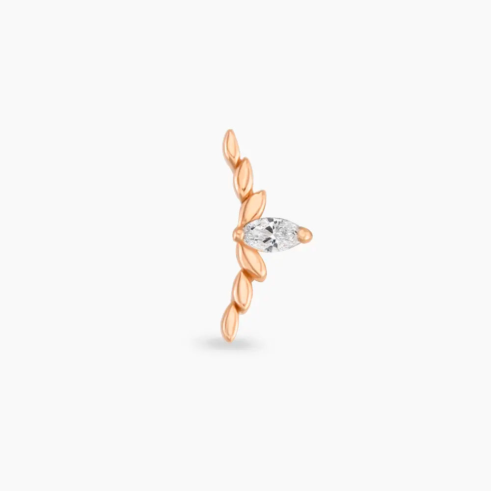 Axis Markiz Kesim Pırlanta Taşlı Rose Altın Piercing