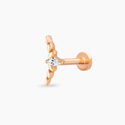 Axis Markiz Kesim Pırlanta Taşlı Rose Altın Piercing