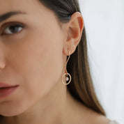 Axle 0.25 CT Pırlanta Taşlı Rose Altın Tek Küpe