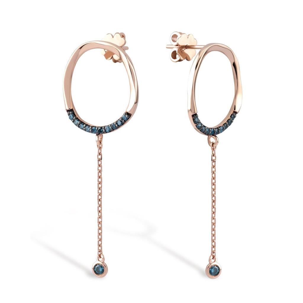 Cabaret Hoop Blue Diamond Earrings