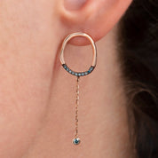 Cabaret Hoop Blue Diamond Earrings