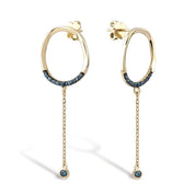 Cabaret Hoop Blue Diamond Earrings